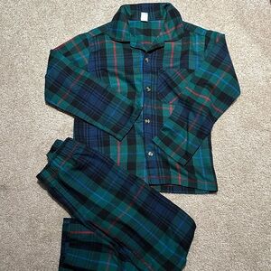 Old Navy Kids Plaid Pajama Set - Green, Blue, and Red